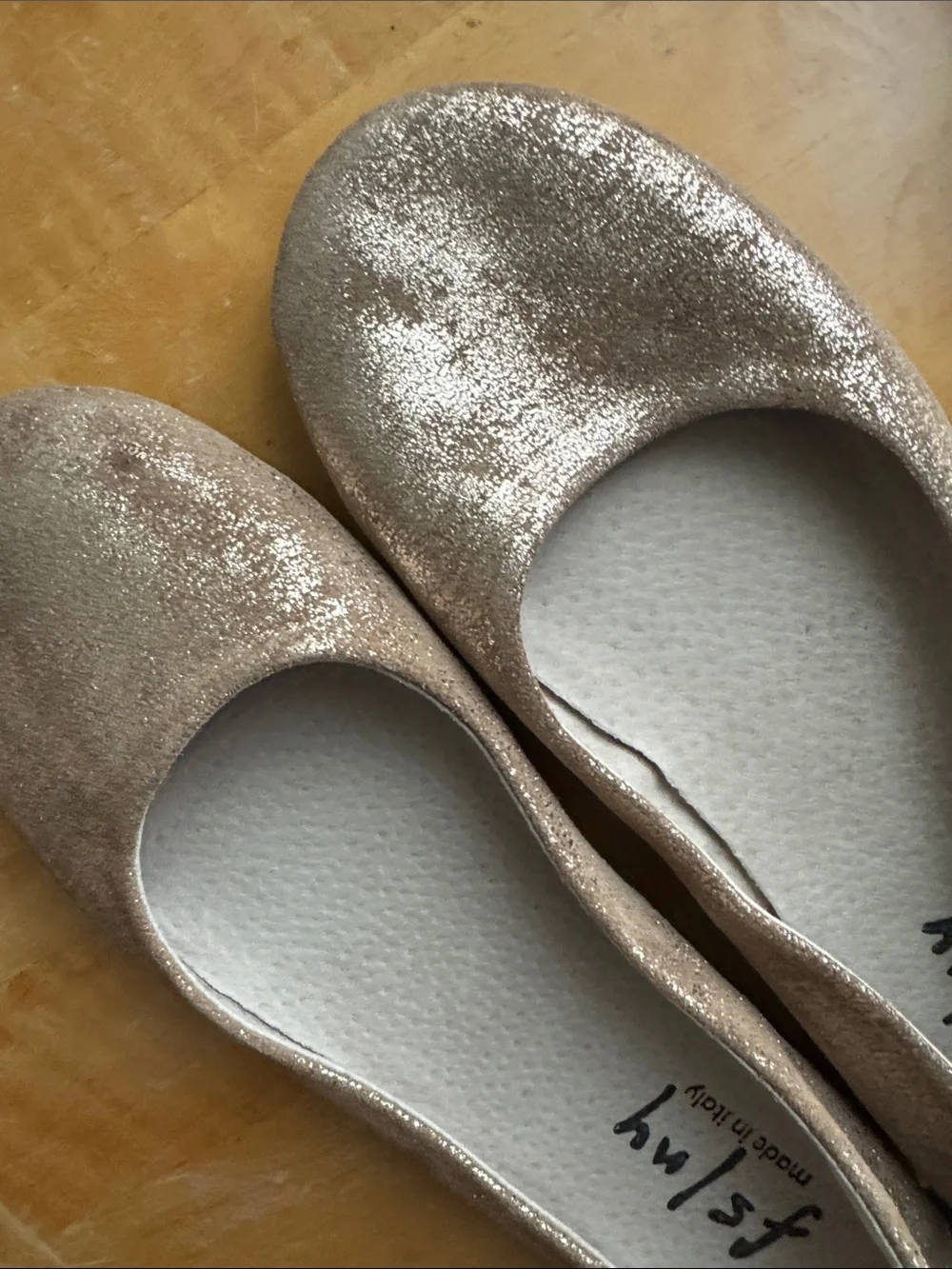FS/NY French Sole Metallic Gold Ballet Flats size 8.5